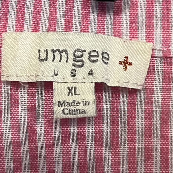 Umgee Pink and White Striped Tiered Dress - Picture 3 of 5